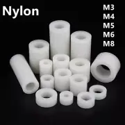 White ABS Nylon Round Non-Thread Column Standoff Spacer Washer M3 M4 M5 M6 M8