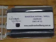 Spell Candle - Set of 5 - Black - Spell Ritual Supplies Pagan Witchcraft Wicca
