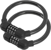 GANAZONO 2Pcs Multi Function Cycle Lock Wear Resistant Outdoor Bike Lock for Bicycles Mountain Bikes Scooters Motorcycles Sturdy Combination Security Lock