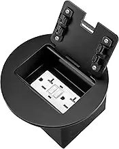 JACEPFY Recessed Floor Outlet Box with 20 Amp GFCI Tamper Resistant TR Receptacle Electrical Floor Outlet Kit (GFCI, Black)
