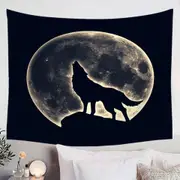 Moon Light Wolf Tapestry
