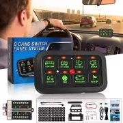 8 Gang Light Bar Control Switch Panel Circuit Relay System Green Backlit Kit (for: Mitsubishi)