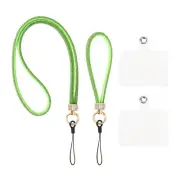 Phone Lanyard, Polyester Detachable Wrist Strap with Phone Patches, Green