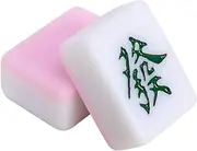 Mahjong Set Mahjong Set Tile Professional Chinese Mahjong Game Set for Chinese Style Game with Storage Bag Chinese Mah Jongg Set(Pink)