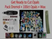 Pack 100ct Rough Opal Parcel + Dremol + Wax Natural Start Cutting Opals Today!