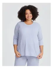 [Taking Shape] Cosy Rib Lounge Top in Serenity Blue