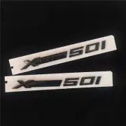2x Glossy Black XDrive 50i Plastic Decal Badge Sticker Emblem Motors Power Turbo (for: MG)
