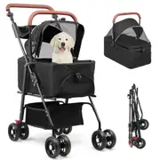 Advwin 3-In-1 Pet Stroller Pet Travel Carrier Pushchair Pet Pram