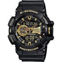 在飛比找PChome24h購物優惠-CASIO 卡西歐 G-SHOCK 金屬系雙顯手錶-經典黑金