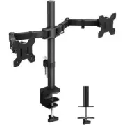 10-27'' Dual LCD Screen Monitor Desk TV Bracket Swivel Stand mount Holder