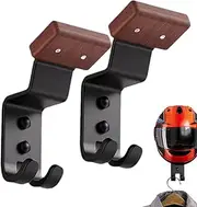 Helmet Holder Wall Mounted, Motorcycle Helmet Holder - Helmet Stand with 2 Hook Baseball Cap Hanger, Helmet Rack, Motorcycle Helmet Wall Mount for Bicycle Equipment, Ski Equipment, Garage, Shop