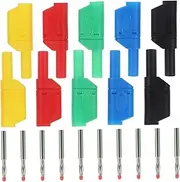 SOESFOUFU Set of 10 Metal Banana Plugs 4mm Audio Jack Connectors Replacement Parts for Speaker Sound System