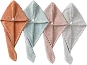 EPIGEIST Quick Drying Hair Cap Super Absorbent Bamboo Charcoal Towel Wrap for Men and Women for All Hair Types Fast Drying Soft and Durable Pink