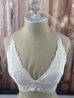 Aerie Sunflower Lace Padded Plunge Bralette Off-White Size Small