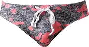 [Aosufei] Men's Printed Sexy Triangle Shorts Drawstring Breathable Swim Trunks Quick Dry Stretch Swimsuit Shorts