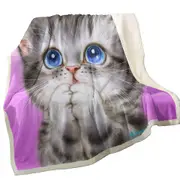 Adorable Kitten Begs for Love Cute Cats Painting Throw Blanket