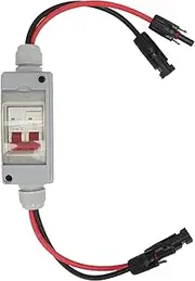 32A DC 500V 2 Pole Circuit Breaker Protector with IP65 Waterproof Distribution Box, Solar Disconnect Switch with Safe, for Photovoltaic Solar Panel Grid System (with