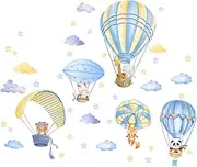 HOOTNEE 1 Set Hot Air Balloon Wall Sticker Stick on Wallpaper Adhesive Wallpaper Household Wall Paper Living Room Wall Decals Peel and Stick Wall Sticker Decorative Wall Art Wall Paper