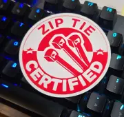 Zip Tie Certified Gag Sticker Hard Hat Tool Box Vinyl Sticker Water Resistant