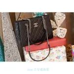 精品現貨 CHANEL A9072 中型水洗牛皮菱格紋 鍊帶肩背包 黑 銀鍊