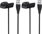intended for Samsung Galaxy Fit 2 Charger, 3.3ft/1M Fast Charging Cable Chip Protection Support Charging Holder Replacement Cord intended for Galaxy Fit 2 SM-R220 Fitness Trackerer (Black*2)