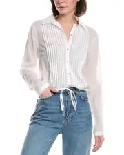 Bella Dahl Pintuck Crop Button Down Shirt