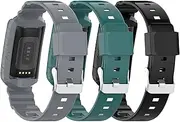 Sporty Wristband Accessories Watch Case Cover Protector Protective Clear TPU Rugged Band Case intended for Fitbit Charge 5 (Green+Black+Gray)