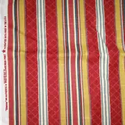 Waverly Fabric Etienne Striped Upholstery Home Decor Red/Gold 55"x 1Yd USA