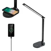 LED Desk Light Eye-Caring Foldable Touch Control Reading Lamp with USB Ports