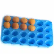 Blue 24 Cavity Pan Tray Silicone Mould Mini Cupcake Cookie Baking Mold Muffin Cup AU