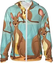 [LHBWCVN] UPF 50+ Light Jacket Full Zip Sun Protection Hoodie for Women Men Long Sleeve Funny for Kangaroo Zoo Sun Shirts