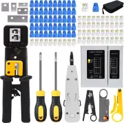LEATBUY RJ45 Crimping Tool Kit for RJ11/RJ12/CAT5 Cat6/Cat5E Crimp Black