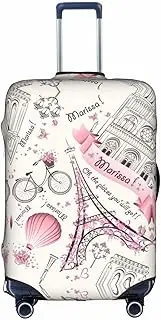 [FSCEV] Romantic Paris Butterfly Trolley Suitcase Protective Cover Business Travel Luggage Protector Fashion 18-32 Inches, white, S