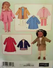 Simplicity Crafts 18" Doll Clothes Pattern 3551 Skirt, Pants, Jackets, Coats +