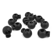 10 Pack Plastic 8mm Single Hole Rope Cord Locks Ends Stoppers Black
