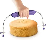 YAMHOHO Adjustable Cake Cutter/Slicer/Leveler, 9 Different Heights, Premium Food Grade Stainless Steel Double Wires, Purple, Cake Leveler