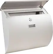 Letterboxes - Wall Mount Mailbox Stainless Steel Lockable Weatherproof Letter Box Home Decorative, Silver
