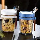 with Lid and Spoon Food Container Overnight Oats Jars Salad Saver Cereal Box