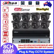 Dahua 12MP 8CH CCTV System 4K 8MP Starlight WizSense Mic PoE IP Camera Black Lot