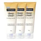 Neutrogena Clean Deep Cleanser Facial Cream Foaming Skin Oil Free Daily 100g x3