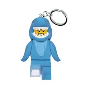 Lego Kids Shark Suit Guy 7cm Key Light Minifigure Keychain LED Keyring Blue