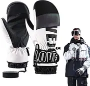 LeoLeoii Skiing Gloves - Waterproof Touchscreen Skiing Gloves for Cold Weather - Comfortable Non-Slip Thermal Insulated Gloves Warm Ski Gloves (L)