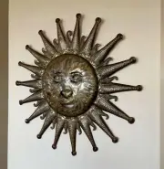 Recycled Metal Art Sun 60cm Haitian Tropical Garden Wall Art