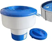 Pool Pill Box, Pool Pill Dispenser, 7 Inch Pool Tablet Float, Foldable Dispenser with Pull Ring for Spas, Water Park, Indoor Pool
