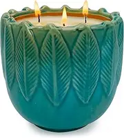 Exquisite Ceramic Vanilla Scented Candle, 20-Ounce 3-Wick Natural Essential Oil and Soy Wax Candle, enhances Indoor and Outdoor Atmosphere Center Candle