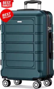 28" Expandable Hardside Luggage with Double Spinner Wheels & TSA Lock, Armygreen