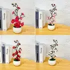 Plant Artificial Potted Flower Plastic Plum Table Blossom False Garden