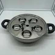 T304 Stainless 25 Element Egg Poaching Pan With 5 Inserts 11” Frying Pan