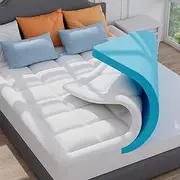 ELEMUSE Dual-Layer Memory Foam Mattress Topper with Bamboo Pillow Top Cover for Back Pain Relief, with Oeko-TEX & CertiPUR-US (Single 90x190cm,7cm)