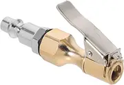 Heavy Duty Brass Air Chuck with Locking Clip for Tire Inflation Self Locking Inflator Valve Adapter Compatible with Pressure Gauges Compressors Secure Fit for All Vehicle